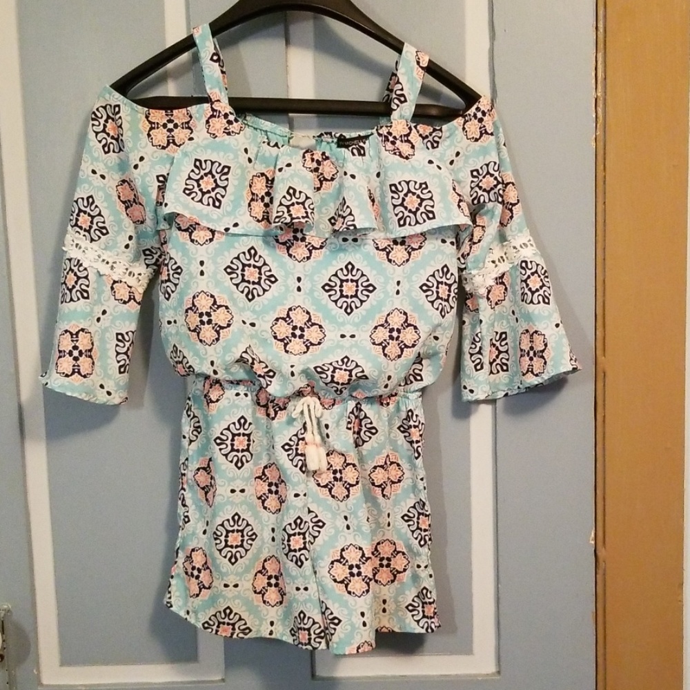 Girls cold shoulder romper